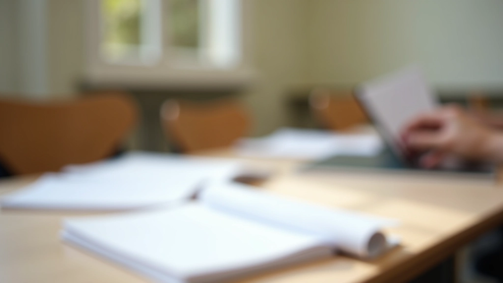 Klaslokaal met Nederlands lesmateriaal en leerboeken op de tafel