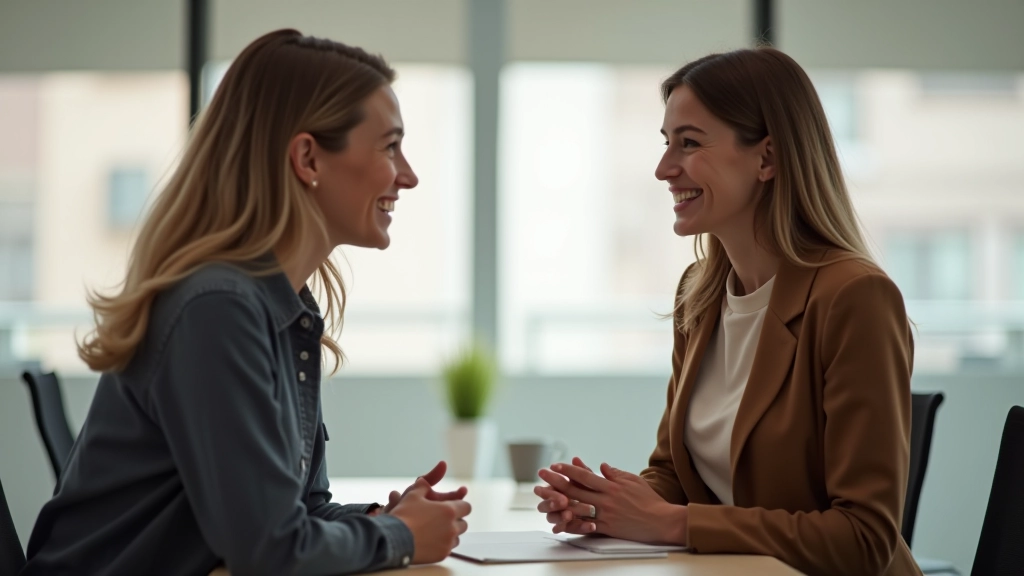Twee personen in gesprek
